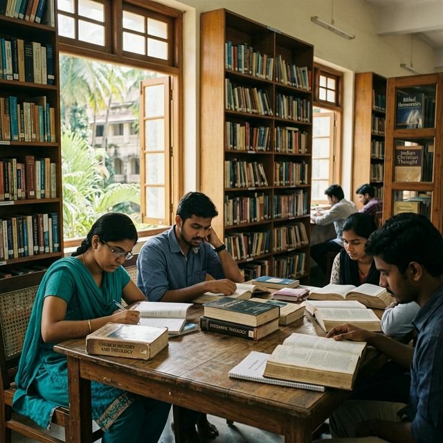 Students Studying in the Library