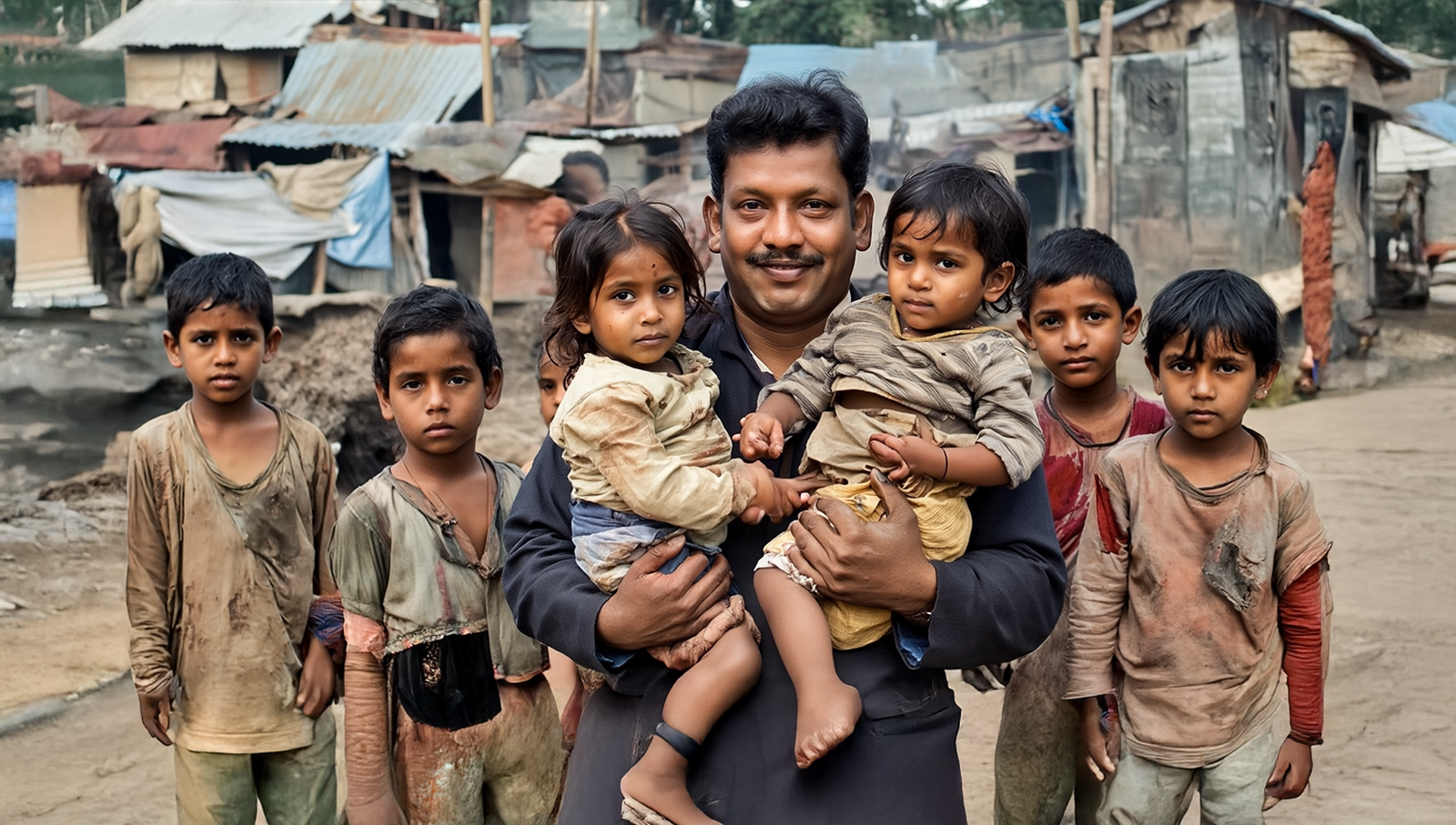 gen4 a indian gentleman img 1 add this face img 1 holding two poor indian child in a slum 335597402 2 copy.png